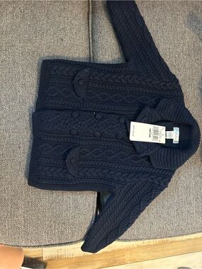 Classic Navy Cable Knit babySweater Cardigan - Ralph Lauren